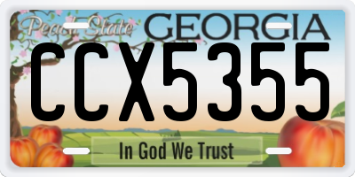 GA license plate CCX5355