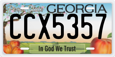 GA license plate CCX5357
