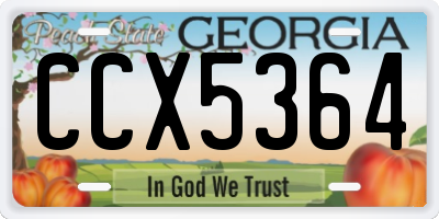 GA license plate CCX5364