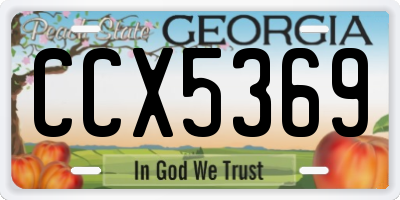 GA license plate CCX5369