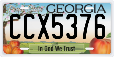 GA license plate CCX5376