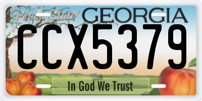 GA license plate CCX5379