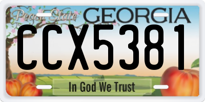GA license plate CCX5381