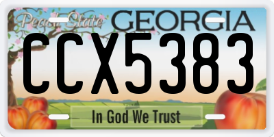 GA license plate CCX5383
