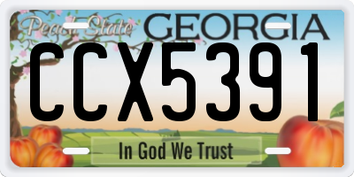 GA license plate CCX5391