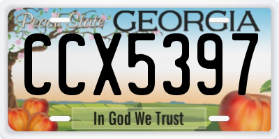 GA license plate CCX5397