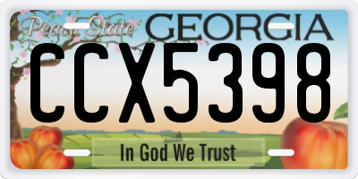 GA license plate CCX5398