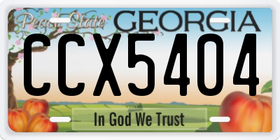 GA license plate CCX5404
