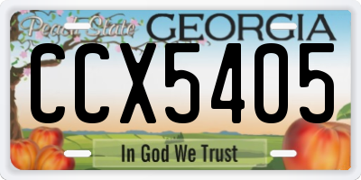 GA license plate CCX5405