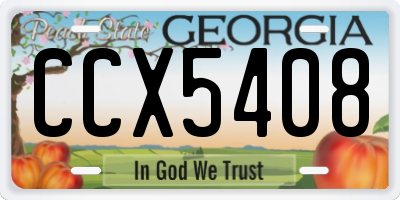 GA license plate CCX5408