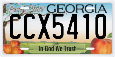 GA license plate CCX5410