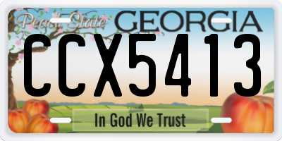 GA license plate CCX5413