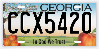 GA license plate CCX5420