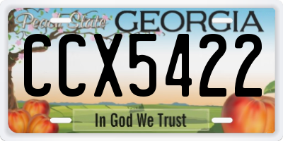 GA license plate CCX5422