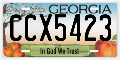 GA license plate CCX5423