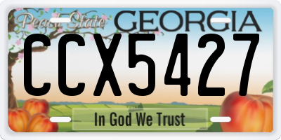 GA license plate CCX5427