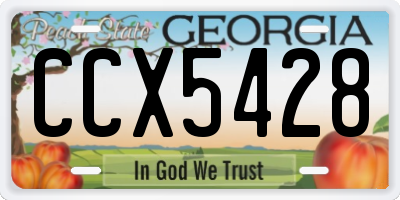 GA license plate CCX5428