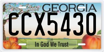 GA license plate CCX5430