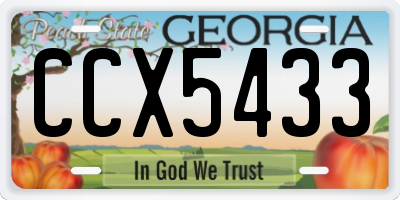 GA license plate CCX5433