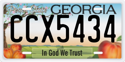 GA license plate CCX5434