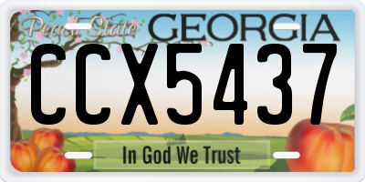 GA license plate CCX5437