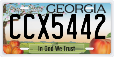 GA license plate CCX5442