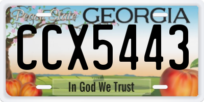 GA license plate CCX5443