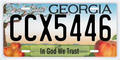 GA license plate CCX5446