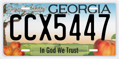 GA license plate CCX5447