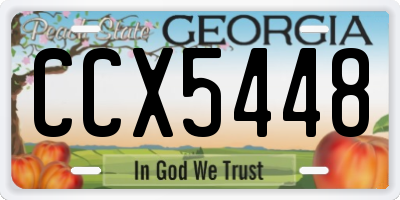 GA license plate CCX5448