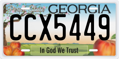 GA license plate CCX5449