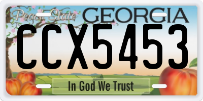 GA license plate CCX5453