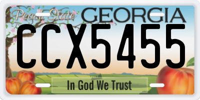 GA license plate CCX5455