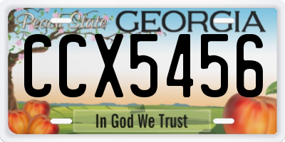 GA license plate CCX5456