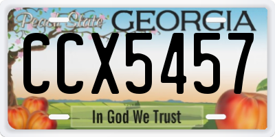 GA license plate CCX5457