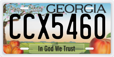 GA license plate CCX5460