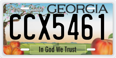 GA license plate CCX5461