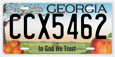 GA license plate CCX5462