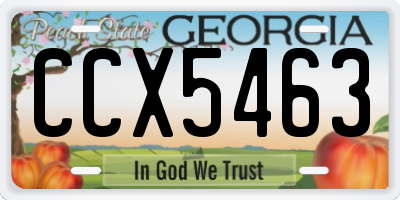 GA license plate CCX5463