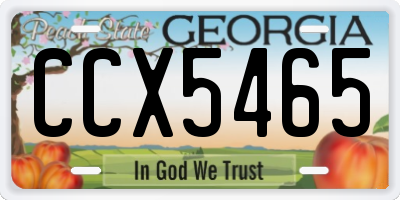 GA license plate CCX5465