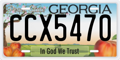 GA license plate CCX5470