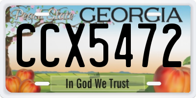 GA license plate CCX5472