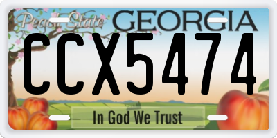 GA license plate CCX5474