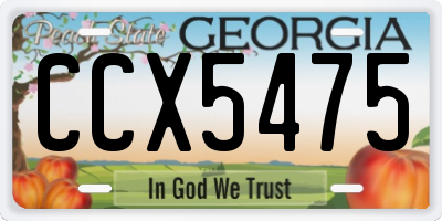 GA license plate CCX5475