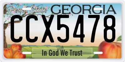 GA license plate CCX5478