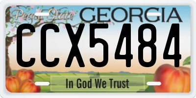 GA license plate CCX5484
