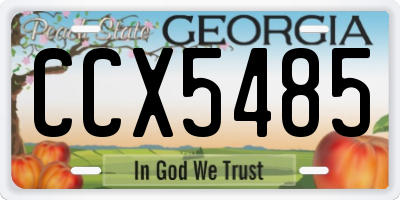 GA license plate CCX5485