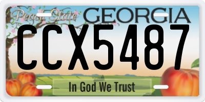 GA license plate CCX5487