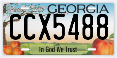 GA license plate CCX5488
