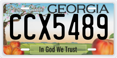 GA license plate CCX5489